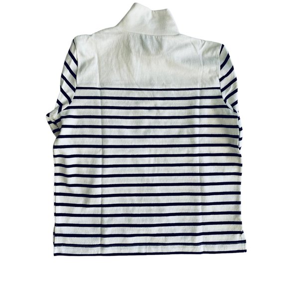 NWT J.Crew Womens Stripe Button-Shoulder Turtleneck Knits Off White Blue size S - Picture 7 of 11